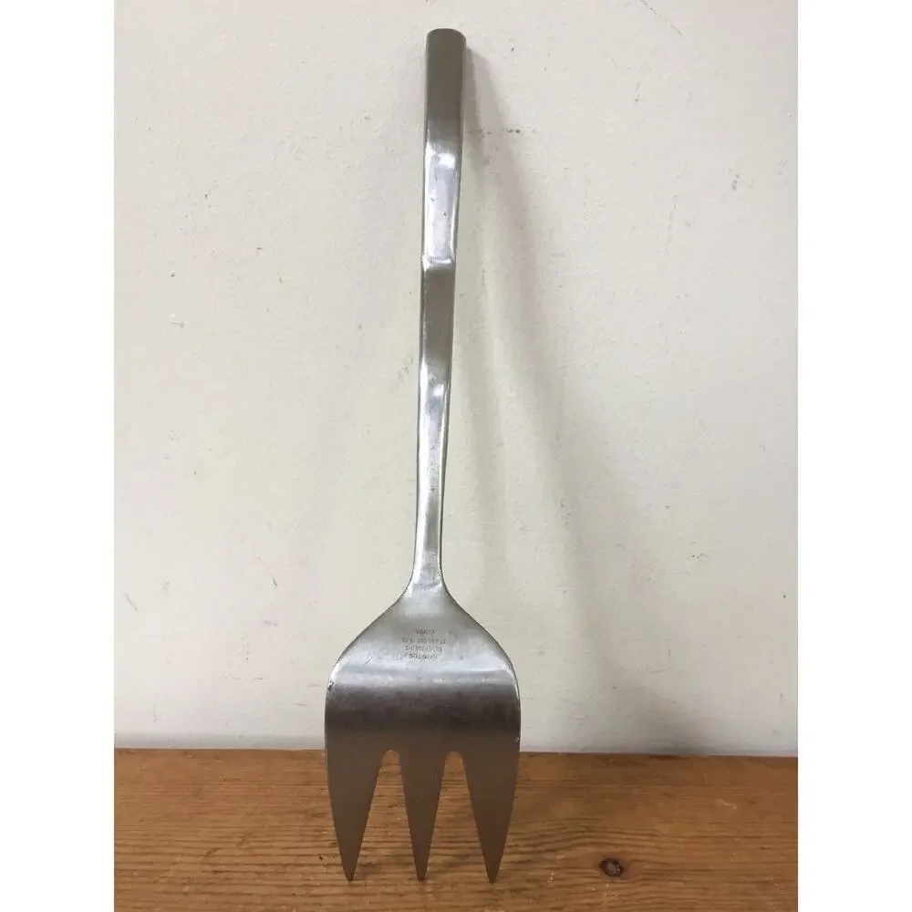 Hampton Silversmiths Stainless Steel Satin Large Salad Serving Fork 9.5